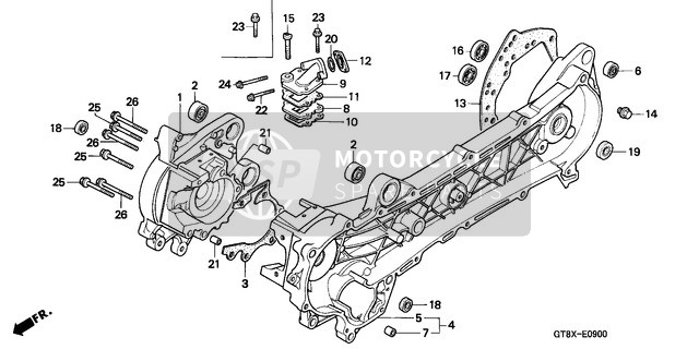 Honda PK50M 1999 Crankcase for a 1999 Honda PK50M